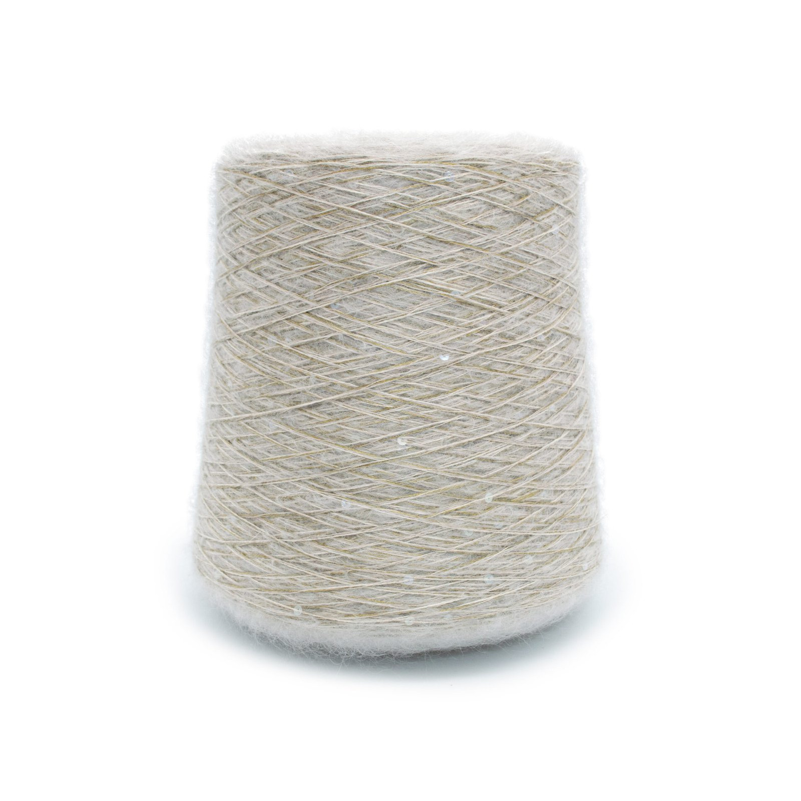 33% Super Fine Kid Mohair, 37% Silk, 17% Cashmere,13% Polyamide, Sequins 33% Super Fine Kid Mohair, 37% Silk, 17% Cashmere,13% Polyamide, Sequins