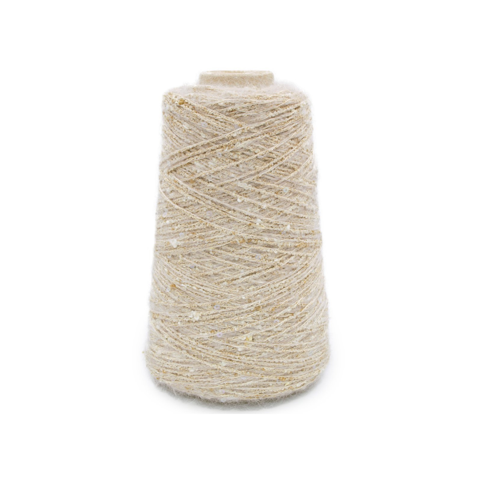 66% Silk (Bourette), 18% Kid Mohair, 12% Polyamide, 3% Cashmere wool, 4% Merino wool, Sequins 66% Silk (Bourette), 18% Kid Mohair, 12% Polyamide, 3% Cashmere wool, 4% Merino wool, Sequins
